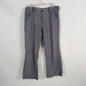 Pilcro and the Letterpress Wide Leg Linen Blend Pants Womens 14 Blue Coastal